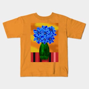 Vase of Blue Flowers Kids T-Shirt